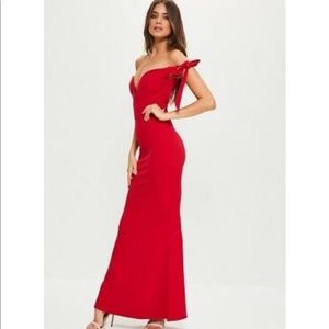 Red formal maxi mermaid style dress